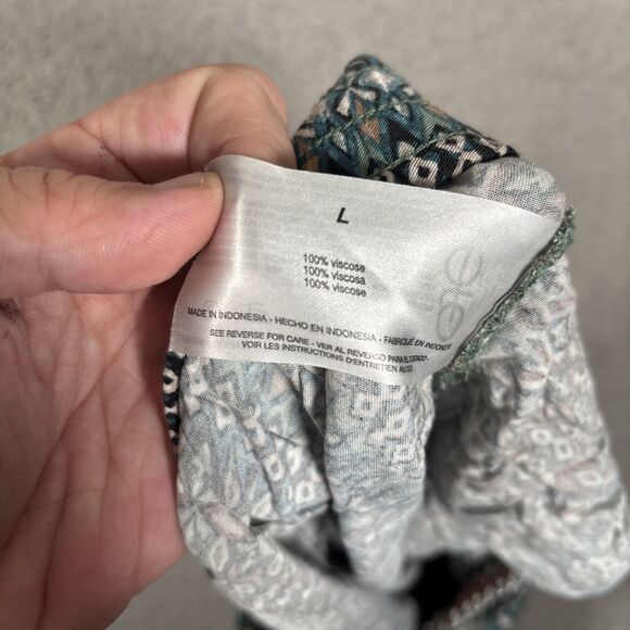 Jessica Simpson Pull On Pants Women’s Size‎ L Geometric Clam Diggers Ankle Capri - Picture 11 of 11